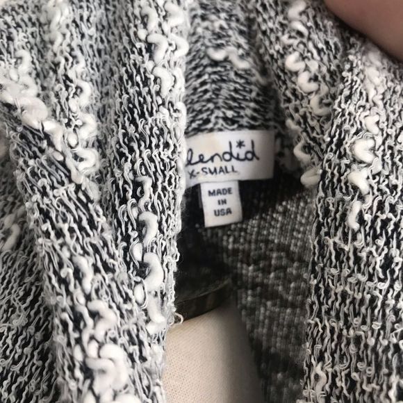 Splendid Cowl Neck Textured Kangaroo Pocket Poncho - Picture 7 of 7